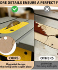 Zero Clearance Insert Throat Plate Set (3-Pack) For Popular Table Saws With Leveling Screws And Easy Height Adjustment, Compatible With 7491RS, showing upgraded design maintaining riving knife stability.