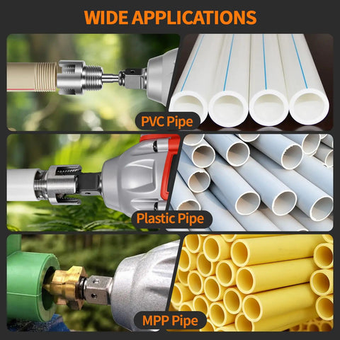 Four In One PVC Pipe Threader And Reaming Tool Set for various pipe types in home plumbing applications