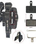 Universal Mechanical Disc Brake Set Built Tight For Sick Stopping Control On Mountain Road Folding Electric Bikes Front Rear Caliper System One Pair Black showing caliper and brake pads.