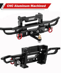 Front And Rear Aluminum Tube Bumper Set For 1/18 TRX4M Bronco Crawler Lightweight Metal Armor With LED Front Bumper For Night Drives