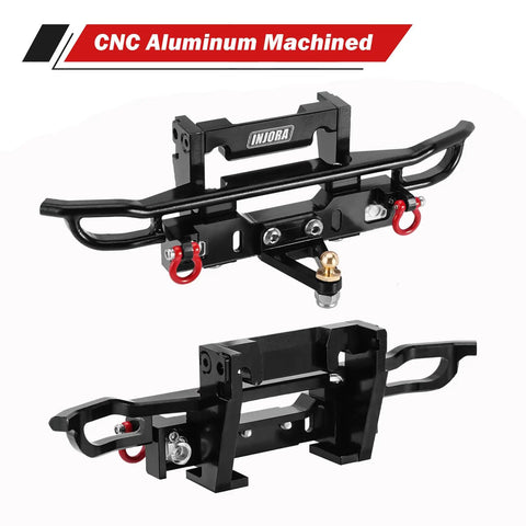 Front And Rear Aluminum Tube Bumper Set For 1/18 TRX4M Bronco Crawler Lightweight Metal Armor With LED Front Bumper For Night Drives