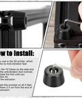 Anti Vibration Rubber Feet Set for 2020 Aluminum Extrusion Profile 16 Damper Pads with M4 T Nuts and Screws Fits 3D Printers Adds Stable Shock Absorption and Floor Protection for Smooth Quiet Printing installed on a 2020 aluminum frame