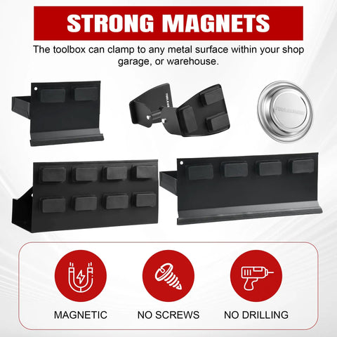 Rock Solid Magnetic Tool Organizer Trays With Soft Rubber Base Built Tough For Garage Workbenches Holds Wrenches Power Tools And Fasteners Without Scratching Surfaces