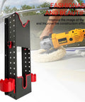 Polishing Buffer Holder Wall Mount For Rotary Polisher And Detail Tools, Cold Rolled Steel Construction With Red Leather Edge