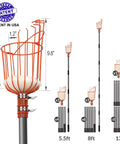 Go To 13 Foot Adjustable Stainless Steel Fruit Picker Pole With Large Metal Basket Fruit Catcher for apples, mangoes, pears, oranges, avocados, soft landing pad prevents bruising, keeps fruit fresh, durable outdoor tree harvest tool no brainer