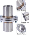 Two Point Five Inch Exhaust Flange Repair Pipe Kit With 2 Bolt Stainless Steel Plug And Play Quick Fix Gasket Bolt And Hardware 63mm ID