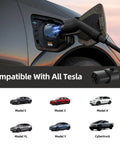 Badass J1772 To Tesla Charging Adapter With 80 Amp Fast Plug Capability For Every Model S X Y 3 And Cybertruck charging at Tesla port.