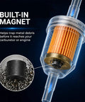 Premium 1/4 Inch Fuel Line Kit With Two Magnetic Filters And Eight Heavy Duty Clamps For Lawn Mowers Atvs Motorcycles Generators Tractors And Go Karts Small Engines Total Installation Solution No Guessing Needed built-in magnet fuel filter