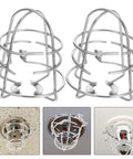 Rock Solid Fire Sprinkler Head Protector Cages 2 Pack, silver metal, 3.14x2.95x2.75 inch, protects garage and hallway pendant sprinklers.