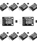 Non Contact Hall Effect Sensor 3144E A3144 DC 3.3V-5V Magnetic Proximity Switch For Arduino PIC AVR Smart Cars, 10 Pack, Plug And Play Hall Sensor Module For DIY Robotics And Electronics Projects, black PCB modules with three-pin headers