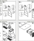 Garage Golf Bag Storage Organizer assembly instructions with wood shelves, steel frame, anti-tip straps, and swivel wheels.