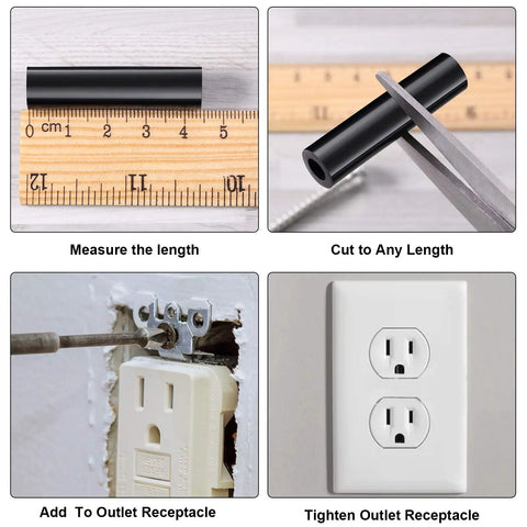 Outlet Spacer Kit With 120 Non-Threaded 6mm Rubber Spacers used to measure, cut, and install on outlet receptacles