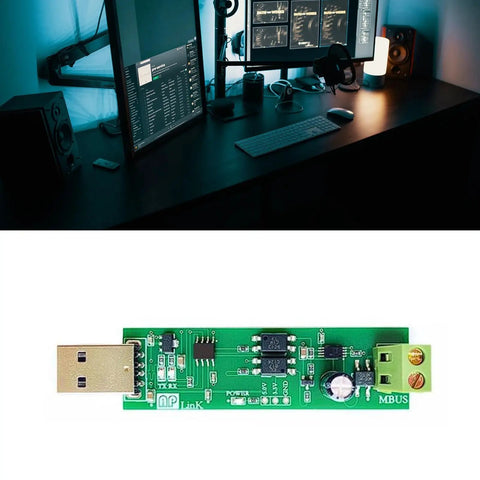 USB To MBUS Slave Module For FC722 Chip Debugging, Low Leakage Current, Industrial Rate 300 9600 BPS, Adjustable Bus Voltage 12V To 42V, 5V And 3.3V Regulated Output, Stable UART Communication MBUS Debugging Accessory, USB PCB board