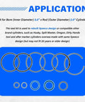 Hydraulic Log Splitter Cylinder Rebuild Seal Kit For 5.0 Inch Bore And 2.0 Inch Rod, Complete O Ring And Seal Set, Includes All Seals