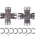 Heavy Duty Front Axle U Joint Kit For Jeep TJ XJ Wagoneer Dana 30 Or Dana 44 Front Axles With 1310WJ ISR Inside Snap Ring Non Greasable 1.188 Inch Cap Pack Of 2 For Trail Ready Replacement showing two U-joints and snap rings