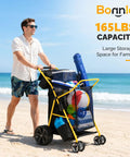 Heavy Duty Beach Cart With 11 Inch Solid Wheels Your Beach Day Workhorse For Sand And Grass All Terrain Foldable Utility Wagon