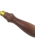 Kickass Eight Inch Dovetail Saw With Beefy Rolled Brass Back And Classic Walnut Grip showing walnut handle detail.
