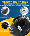 Hella Tough Five By Four Point Five Trailer Hub Kit With EZ Lube Design For Three Thousand Pound Axles close-up showing heavy duty hub construction.