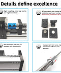 4 Inch Stroke Linear Stage With 1605 Ballscrew And Mini Single Linear Guide Rail, features and parts composition details.