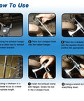 Step-by-step installation of Beefy Heavy Duty Universal Exhaust Clamp With Hanger For 3 Inch Exhaust Pipes under vehicle.