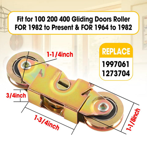 2 Pcs Patio Sliding Door Rollers Replacement Compatible With 1997061 And 1273704, steel ball bearing, adjustable, gliding door use