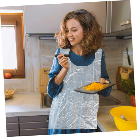 Get Ready To Tackle The Mess With This Slick Rock Solid Pack Of Twenty Five Chemical Resistant Waterproof Sleeveless Aprons In Transparent Plastic Perfect For Kitchen Grilling And Dirty Chores Giving You Zero Stress And Total Victory Today