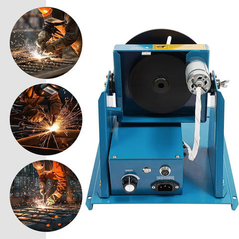 Smooth Gypsyfy Electric Rotary Welding Positioner Turntable with 10RPM motor and tilt capacity for metal fabrication.