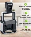 Heavy Duty Self Inking Date Stamp Built Tough For Busy Shops And Stores Runs Smooth With Zero Mess Covers Ten Year Range In Compact Black Design