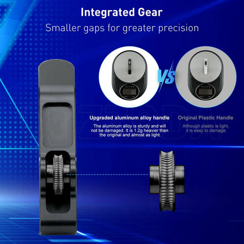 Comparison of upgraded aluminum alloy handle and original plastic handle with Upgrade Hardened Steel Extruder Gear Assembly