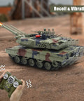 1 24 RC Battle Tank Set With T90 And Leopard Tanks Realistic Sounds Lights Spray Effects Four Life Indicators Four Hits