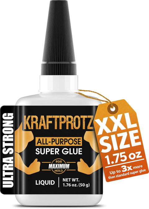Pro Grade Thin Liquid Capillary Action Adhesive For Tight Cracks 50g Value Size With Fast Wicking bottle front view