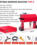 No Sweat Operation Pneumatic Handheld Dot Peen Marking Machine Air Powered Metal Engraver Kit For Vehicle Vin Tracing Identification Tagging Tasks Reliable Daily Grind with red casing.
