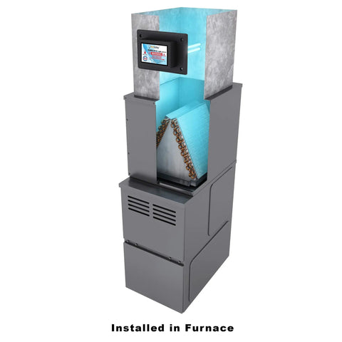 Whole House UV-C Air Purifier For HVAC Duct In-Duct Sterilization with Dual Lamps 120V installed in furnace
