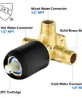 Wall Mount Bathtub Filler Faucet With Waterfall Flow, Roman Tub Filler, Matte Black solid brass valve connectors shown