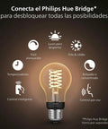 Retro Edison Style A19 Smart LED Filament Bulb With Dimmable Glow Bluetooth Ready Hub Optional And Alexa Voice Control