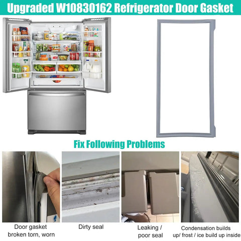 Fridge Door Gasket Replacement For Whirlpool Kenmore KitchenAid Refrigerator Seal 39.7 By 16.93 Inches part shown next to open refrigerator
