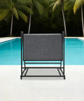 Heavy Duty Floor Mat Cart With Smooth Rolling Casters And Maxed Out Wash Rack Storage at a poolside setting.