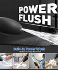 9 Function Shower Head With Built In Power Spray And Pause Button For Deep Clean Rinses, black handheld spraying water