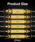6 Piece Damaged Screw Extractor Set With HSS Drill Bits For Removing Stripped, Broken, Frozen And Rusted Screws sizes shown