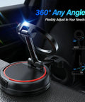 Durable C19 Vehicle Mounting Bracket in bold red on car dashboard, 360-degree rotation for secure device mounting in your car