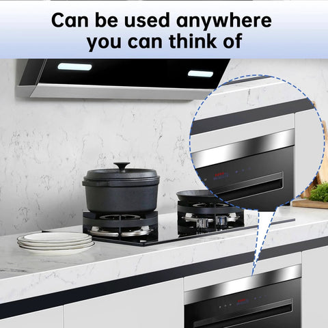 Installed 2 Pack 304 Stainless Steel Brushed Trim Strip Gap Filler For Home And Kitchen Projects on modern kitchen counter