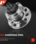 2-Pack Rear Wheel Bearing and Hub Assembly with ABS & 5-Lug, Sealed Ball Bearing rear hub close-up, high hardness steel