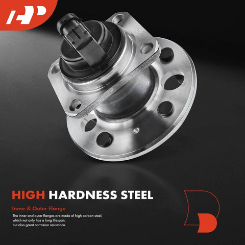 2-Pack Rear Wheel Bearing and Hub Assembly with ABS & 5-Lug, Sealed Ball Bearing rear hub close-up, high hardness steel