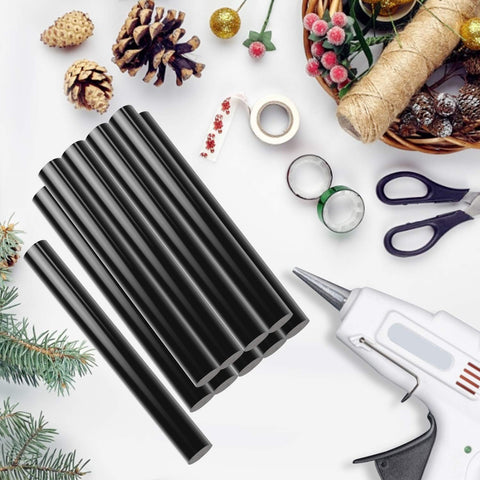 Clear Hot Glue Sticks 36 Pack Bulk Full Size 3.93 Inch By 0.43 Inch with craft materials like scissors and twine.