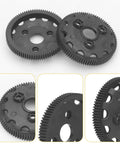 48P 86T Spur Gear Set For One Tenth Slash 2WD RC Cars Rustler Stampede Bandit VXL XL Upgrade Kit shown in black nylon material