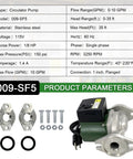 Premium 009-SF5 Recirculating Pump Keeps Your Home Happy With Slick 115V 1/8HP 3250 RPM Motor Churning Out 10 GPM Of Smooth Flow High Velocity Taco-Style Swap specifications and components.