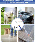Upgraded 2 In 1 High Pressure Wand Kit with nozzles washing dog, car, patio, stone path, blue color, power cleaning tool