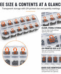 555 Piece Stainless Steel E Clips Set In 12 Sizes M1.5 To M10 With Clear Organizer Box UV Printed Size And Quantity Markings