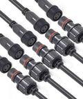 Waterproof 2 Pin LED Connectors 16AWG Male And Female With 20cm Extension Cable IP68 For Car Truck Boat Indoor Outdoor LED Strip Lights Includes 5 Pairs For Easy Wiring And Tough Waterproof Connection