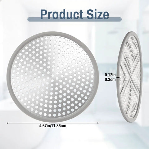 Stainless Steel Shower Drain Strainer And Kitchen Sink Hair Catcher Filter For Bathroom Plumbing Clog Prevention Solid Two Pack Set, 4.67 in diameter, ultra-thin design.